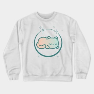 Cute Cat Kitten Kitty in Space Galaxy Crewneck Sweatshirt